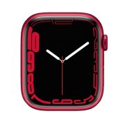 Watch Series 7 Aluminum (45mm), Red, Pure Platinum/Black Nike Sport Band