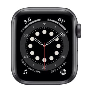 Watch Series 6 Aluminum Cellular (44mm), Space Gray, Dark Gray Sport Band