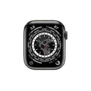 Watch Series 7 Titanium Cellular (45mm), Space Black, Black Sport Band Watch Series 7 Titanium Cellular (45mm), Space Black, Black Sport Band